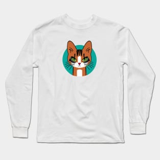 Brown cat illustration Long Sleeve T-Shirt